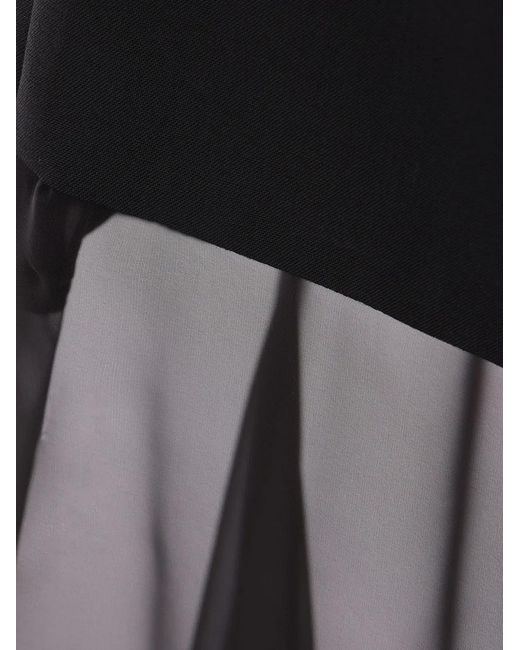 Sacai Black Asymmetrical Midi Skirt