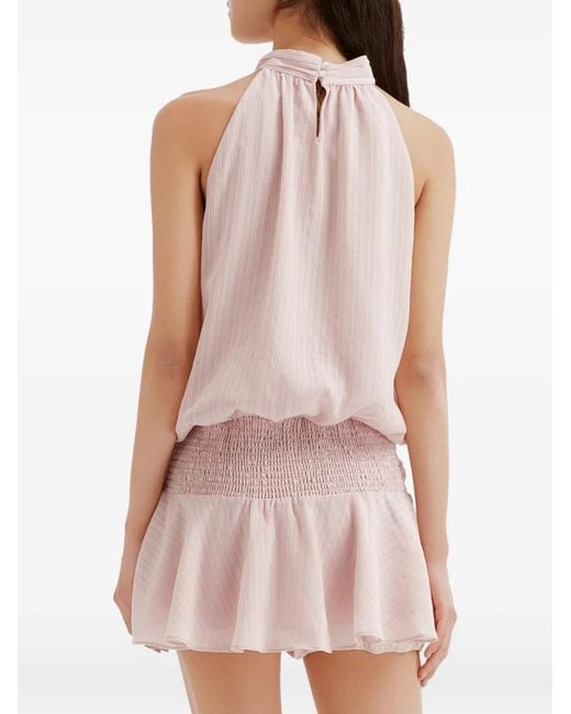 B+ AB Pink Ruffled Bow-Detail Mini Dress