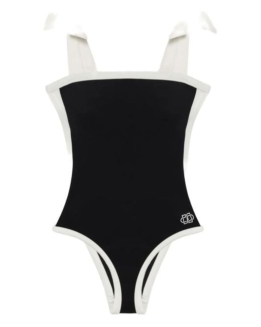 Jonathan Simkhai Black Colour-Blocked Tie-Strap Swimsuit