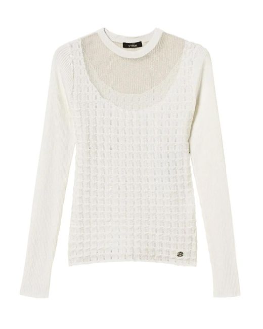 Twinset White See-Through Sweater