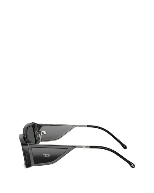 DIESEL Black Lunettes De Soleil À Monture Rectangulaire