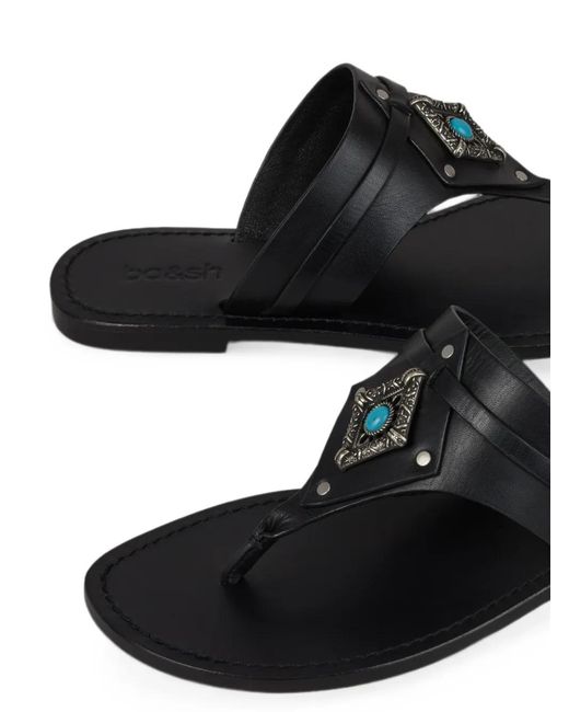 Ba&sh Black Tcor Flat Sandals