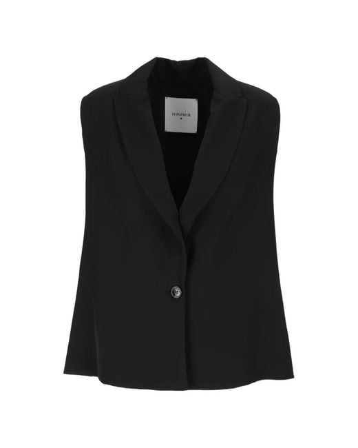 Shirtaporter Black Fringe-Detail Waistcoat