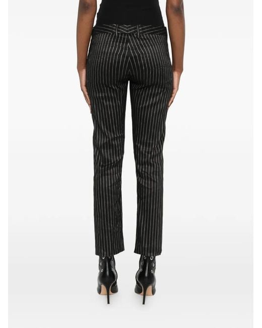 R13 Black Striped Trousers