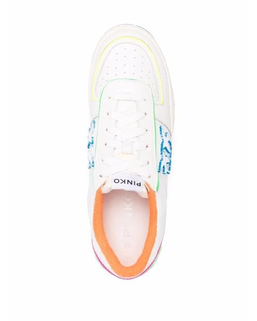 Pinko White Bondy 1 Lace-Up Sneakers