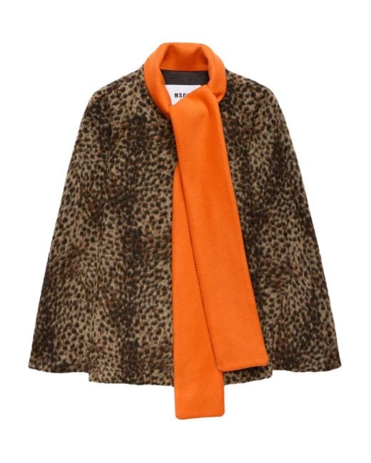 Mantella Con Sciarpa di MSGM in Orange