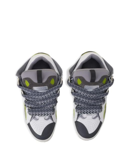 Baskets Curb À Design Perforé Lanvin en coloris White