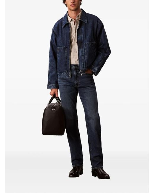 Calvin Klein Blue Logo-Patch Jeans for men