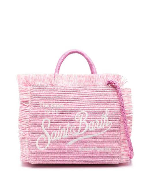 Mc2 Saint Barth Pink Colette Straw Tote Bag