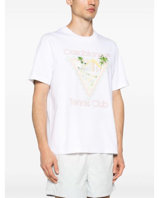 Casablancabrand Katoenen T-shirt Met Print in het White