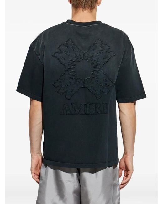 Amiri Black Logo-Embroidered Short-Sleeve T-Shirt for men
