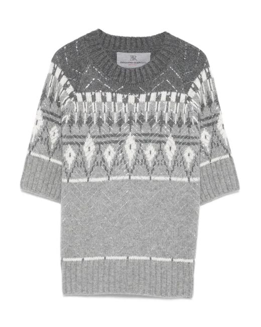 Ermanno Scervino フェアアイル ショートスリーブトップ Gray