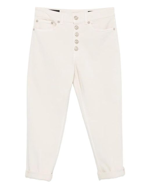 Dondup White Button-Fly Jeans