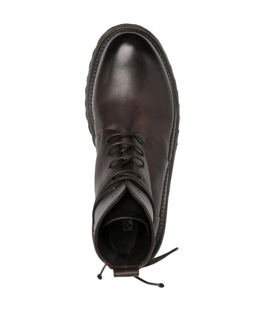 Marsèll Black Carrucola Leather Combat Boots for men