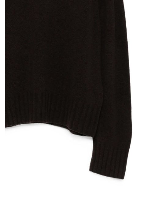 Alysi Black Ribbed-Trim Sweater