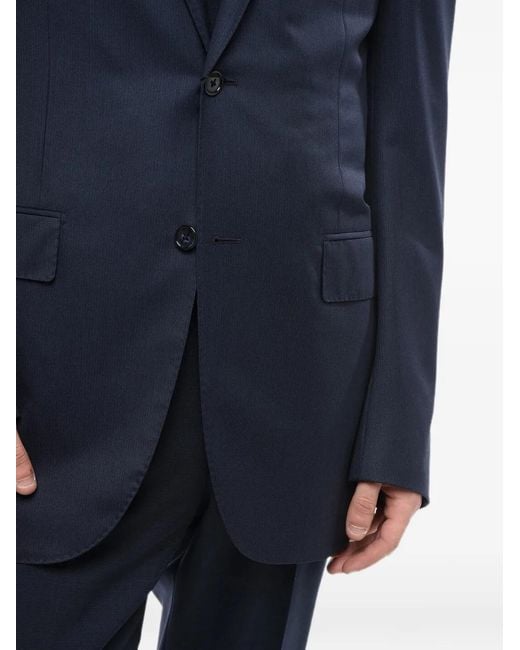 Corneliani Blue Single-Breasted Wool Blazer for men