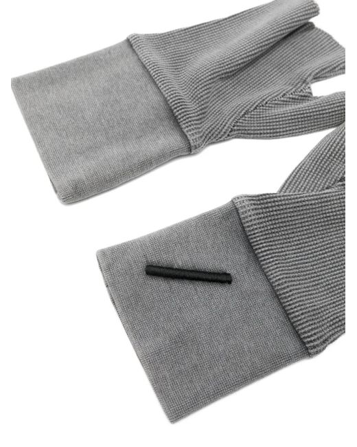 Thom Krom Gray Fingerless Mittens for men