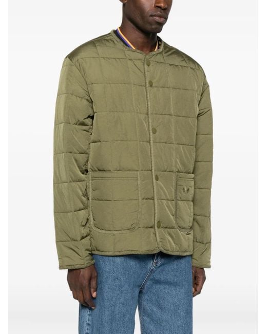 Adidas Green Quilted Buttoned Jacket for men