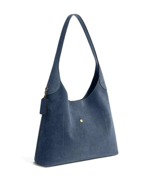 バッグ COACH RARE signature Blue suede bag tote COACH Suede Tote Bag in Blue | Lyst
