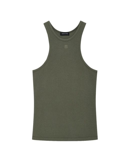 Anine Bing Green Cole Ribbed Tank Top