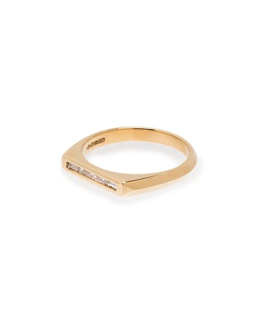 Lizzie Mandler White 18Kt Knife Edge Diamond Ring