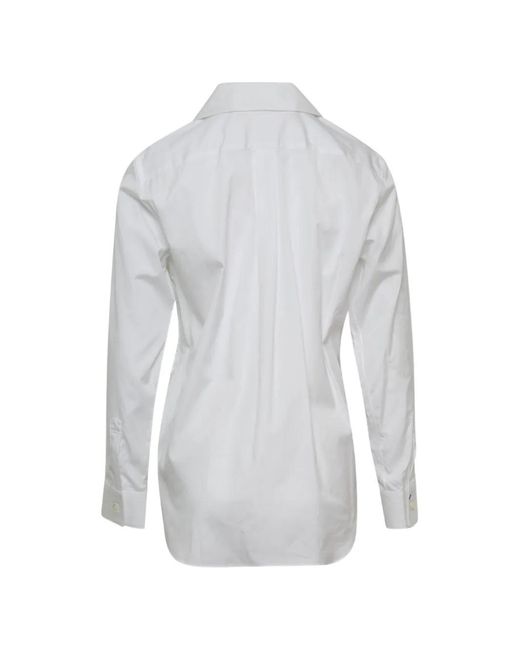 Comme des Garçons White Lace-Patch Blouse