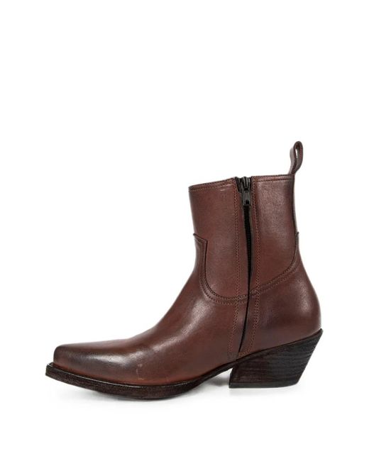 Ann Demeulemeester Brown Pointed-Toe Ankle Boots