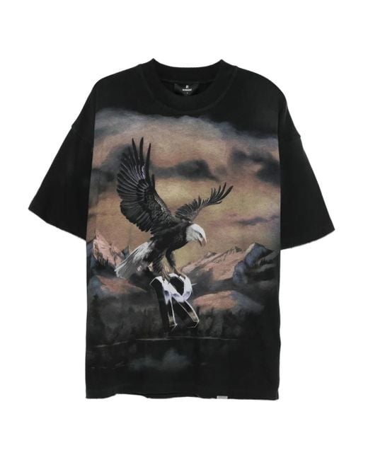 Represent T-Shirt Met Grafische Adelaarprint in het Black voor heren