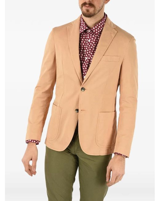 Corneliani Green Single-Breasted Patch-Pocket Cotton Blazer for men