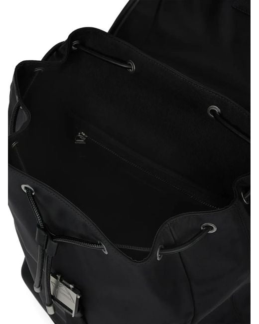 Karl Lagerfeld Black K/Nylon Buckle Backpack for men