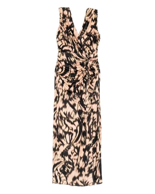 Amsale Metallic Printed Satin Dress