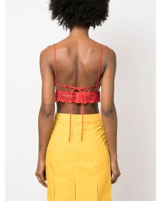Stella McCartney Red Cut Out-Detail Bralette Top