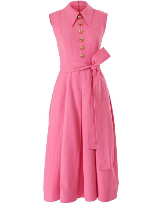 Carolina Herrera ベルテッド ドレス Pink