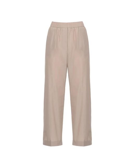 Peserico White Elasticated-Waist Cropped Trousers