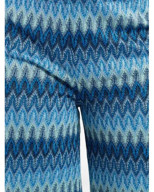 Rene' Derhy Blue Bahamas High-Waisted Flared Trousers