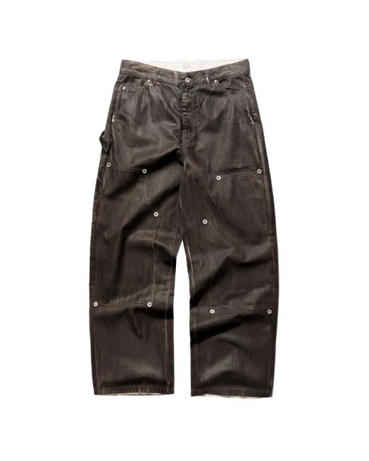 FeliceOrt Gray Double Knee Trousers for men