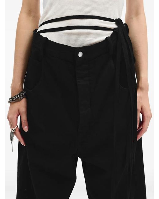 Ann Demeulemeester Black Kristel Five-Pocket Tie-Detail Jeans