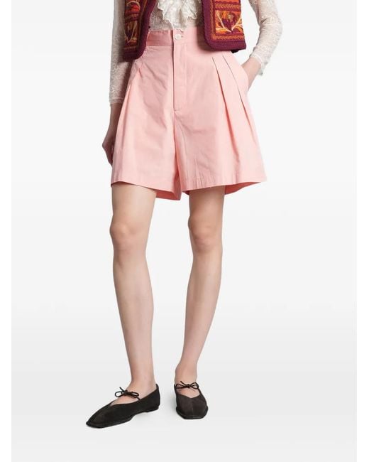 Antik Batik Pink Taylora Pleated Shorts