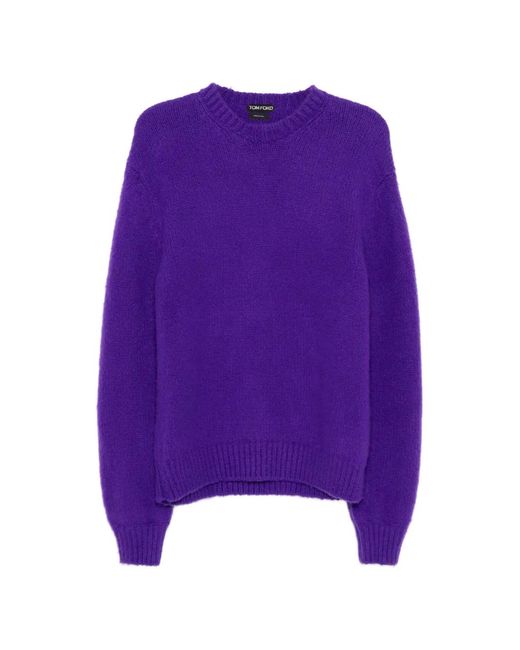 Tom Ford Purple Cashmere Crew-Neck Sweater for men
