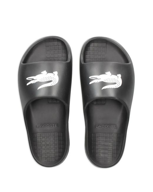 Lacoste Black Logo-Print Slides for men