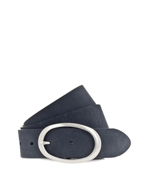 Vanzetti Blue Oval-Buckle Leather Belt