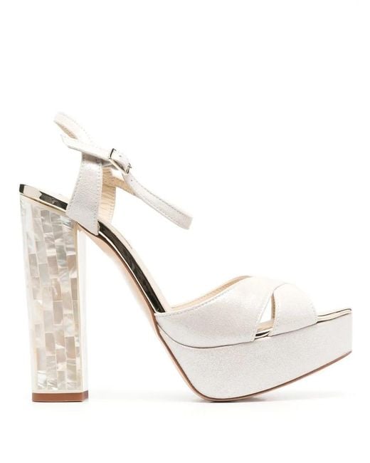 freya rose White Bonnie Suede Sandals