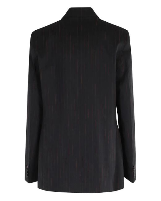 Victoria Beckham Black Pinstripe Single-Breasted Blazer