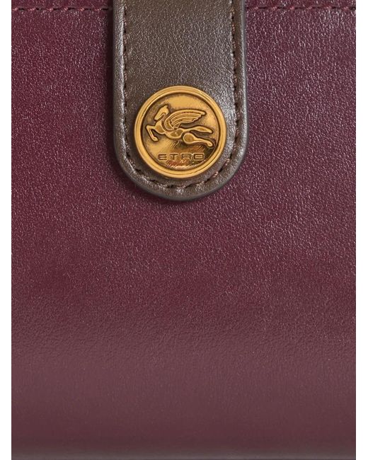 Etro Purple Leather Strap Wallet