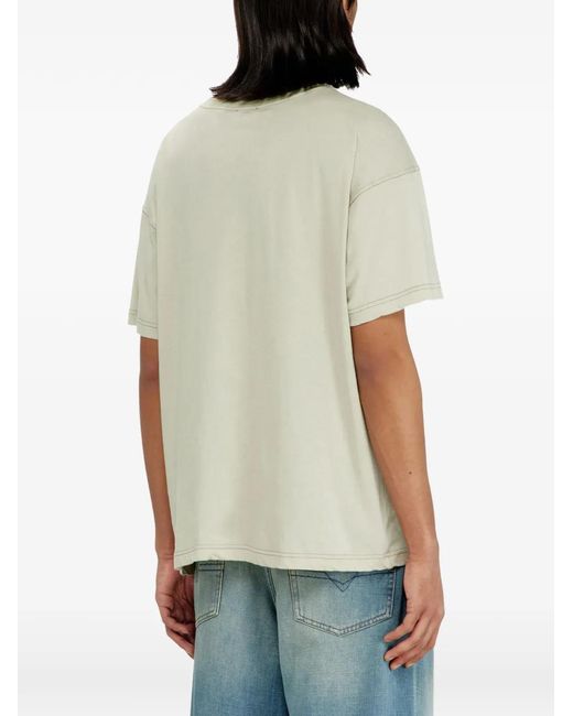 DIESEL White Regular T-Shirt With Phoenix Print for men