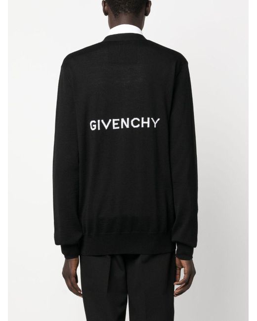 Cárdigan con logo en intarsia Givenchy de hombre de color Black