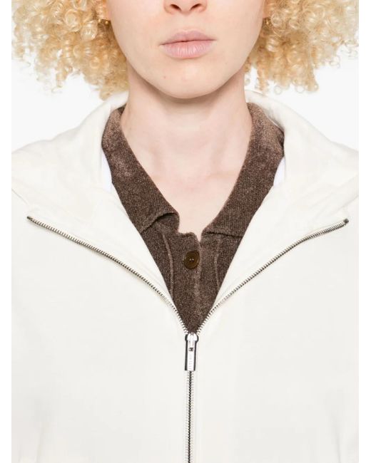 Peserico White Zip-Fastening Hoodie