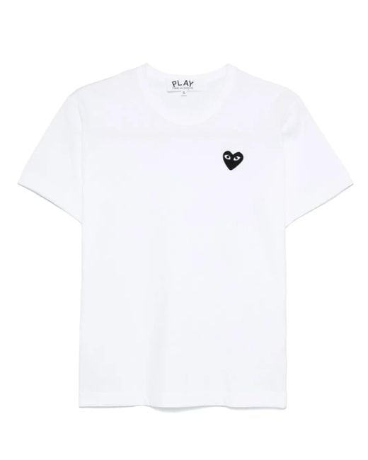 COMME DES GARÇONS PLAY White Heart-appliqué Regular-fit Cotton-jersey T-shirt Xx for men