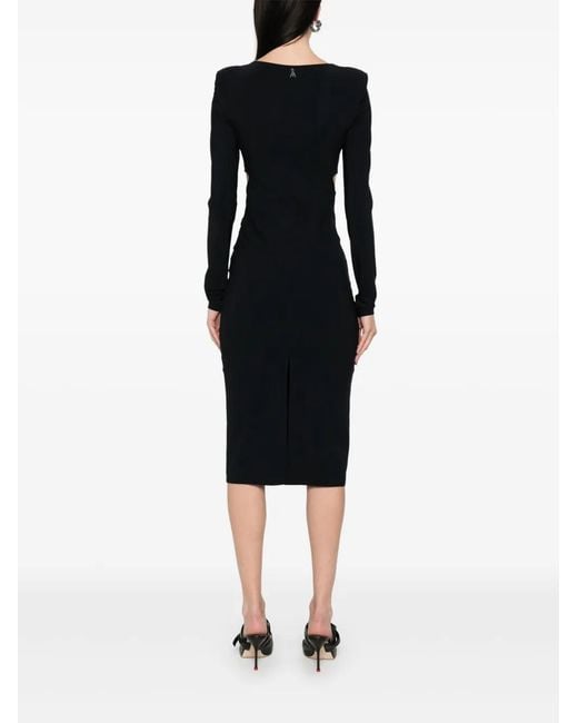 Patrizia Pepe Black Cut-Out Midi Dress