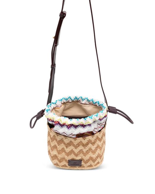 Missoni Natural Small Zig-Zag Bucket Bag